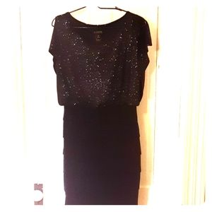 Enfocus Studio Navy Silver Cocktail Dress